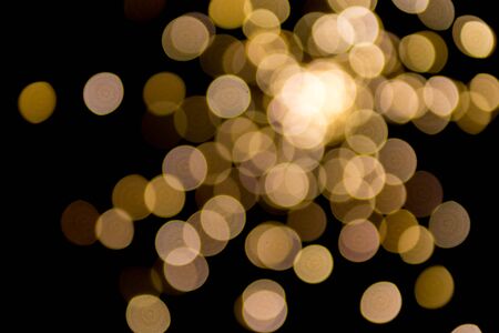 Abstract blurred lights with black backgroundの写真素材