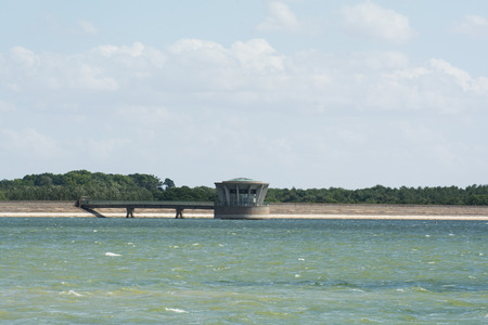 Reservoir water levels in summer uk 2018の写真素材