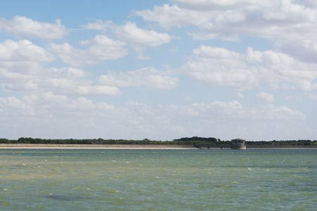 Reservoir water levels in summer uk 2018の写真素材
