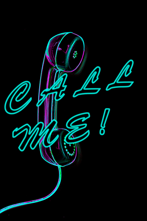 Retro neon text over glowing phone imageの写真素材
