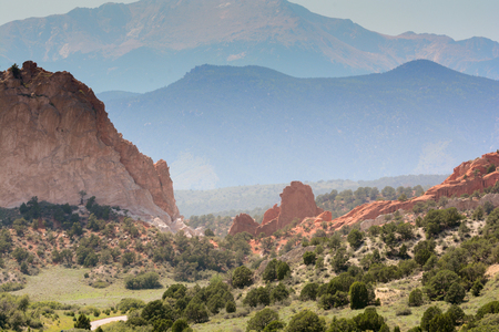 Garden of the gods, mountain landscape in Coloradoの写真素材
