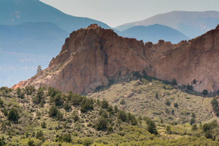 Garden of the gods, mountain landscape in Coloradoの写真素材