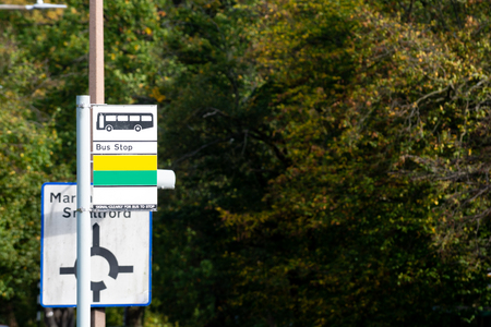 Bus stop signの写真素材
