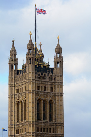 Palace of Westminster and Parliament buildings. Popular London tourist attractionのeditorial素材