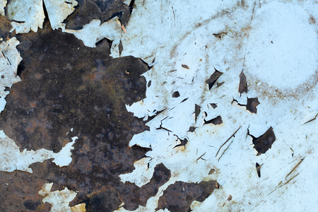 Rusty metal surface with peling paint textureの写真素材