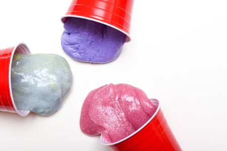 Kids Slime made at home fun experiment to make a childs toy of slime and gooの写真素材