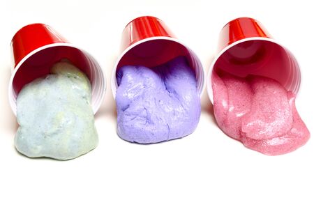 Kids Slime made at home fun experiment to make a childs toy of slime and gooの写真素材