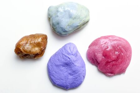 Kids Slime made at home fun experiment to make a childs toy of slime and gooの写真素材