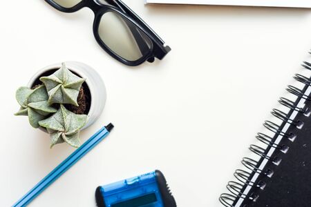 Calculating tax return numbers and figures on office desk concept for filling tax return formsの写真素材