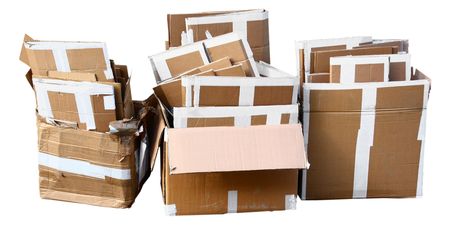 Cardboard rubbish isolated from original backgroundの写真素材