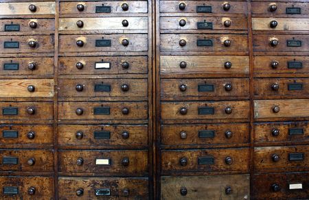Old archive drawers cabinetの写真素材