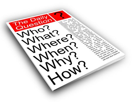 Who what where when why how. Journalism news conceptの写真素材