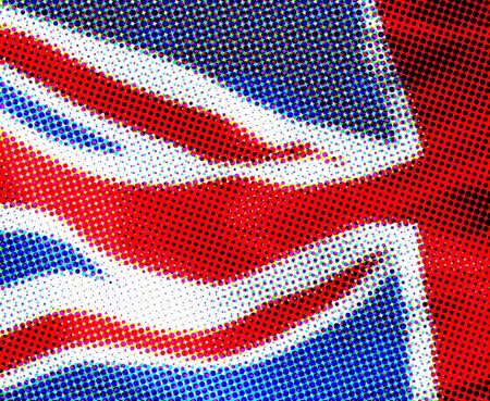 UK flag presented in a halftone effectの写真素材