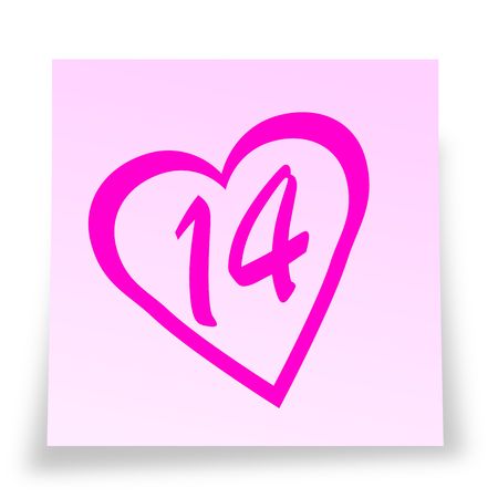Valentine's day reminder sticky noteletの写真素材