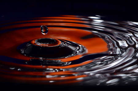 Orange And Silver Water With Drop