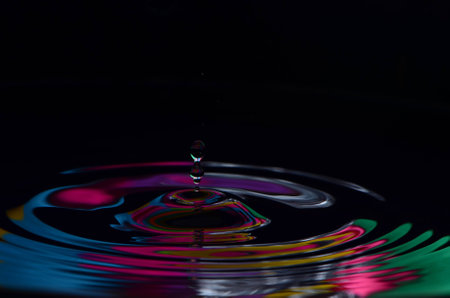 Colorful Water With Black Backgroundの写真素材