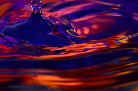 Wavy Blue And Gold Waterの写真素材