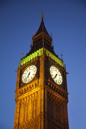 Big Ben London in the evening with dark blue skyの写真素材