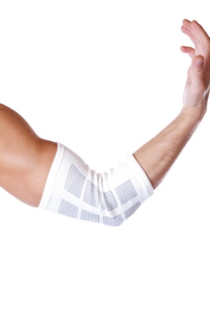 Elastic elbow support to protect from injuryの写真素材