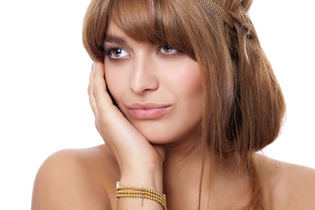 Beautiful young woman with perfect skin の写真素材