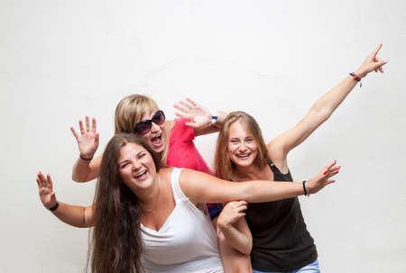 Group of young carefree best friends friendsの写真素材