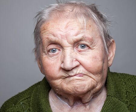 Closeup portrait of an elderly womanの写真素材