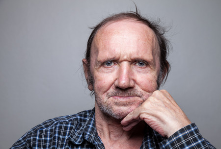 Closeup portrait of an elderly manの写真素材