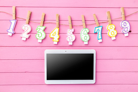 Colorful Happy Birthday background with copyspaceの写真素材