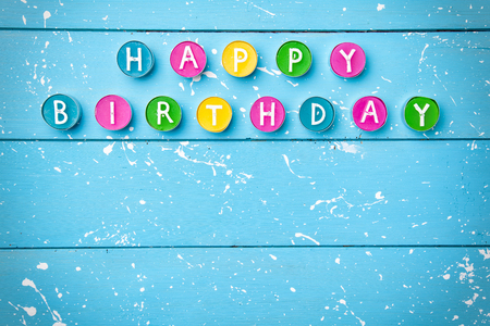 Colorful Happy Birthday background with copyspaceの写真素材