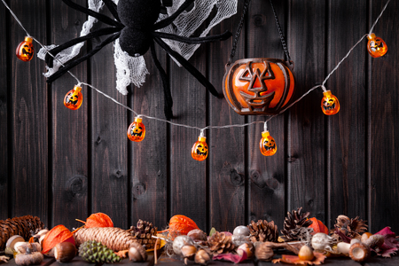 Traditional, spooky and scary halloween holiday backgroundの写真素材