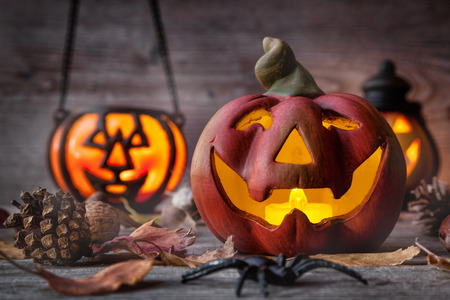 Traditional, spooky and scary halloween holiday backgroundの写真素材