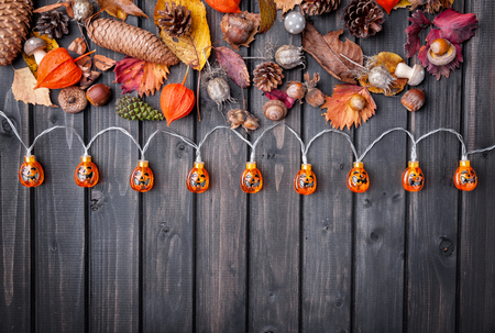 Traditional, spooky and scary halloween holiday backgroundの写真素材