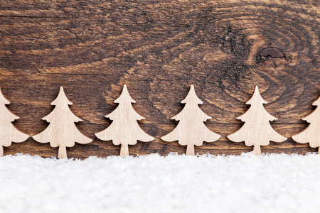 Traditional Christmas decoration on wooden background with copy spaceの写真素材