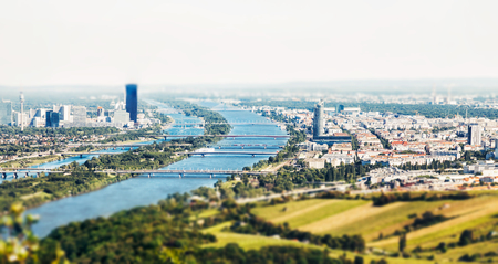 Panoramic view of Vienna, Austria from Kahlenberg hillの写真素材