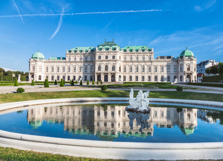 Beautiful Belvedere palace in Vienna, Austriaのeditorial素材