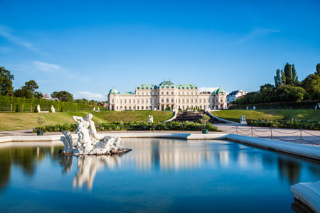 Beautiful Belvedere palace in Vienna, Austriaのeditorial素材