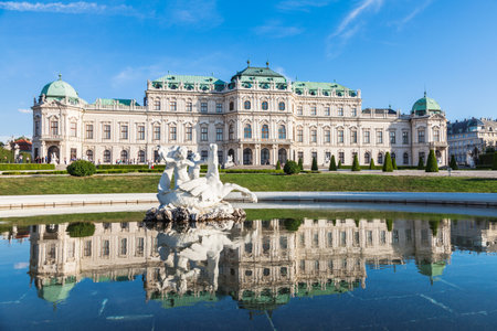 Beautiful Belvedere palace in Vienna, Austriaのeditorial素材