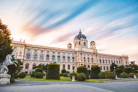 Museum of natural history Vienna Austria at sunsetのeditorial素材