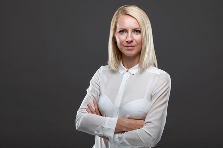 Young business woman, studio shootの写真素材