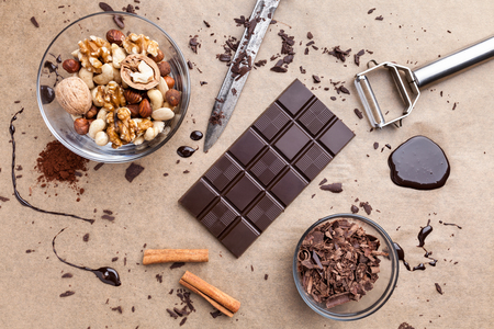 Delicious dark chocolate background の写真素材