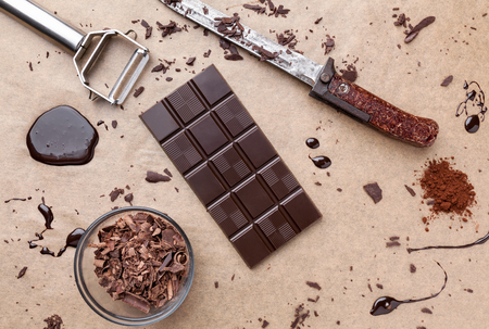 Delicious dark chocolate backgroundの写真素材