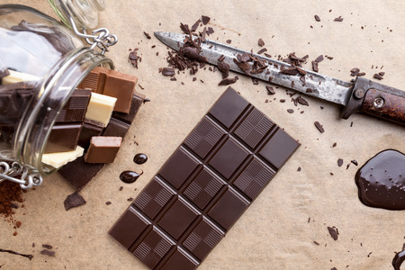 Delicious dark chocolate backgroundの写真素材