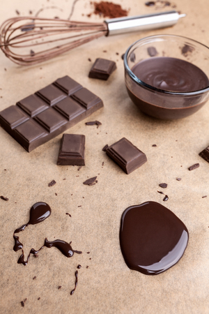 Delicious dark chocolate backgroundの写真素材