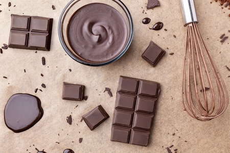 Delicious dark chocolate backgroundの写真素材