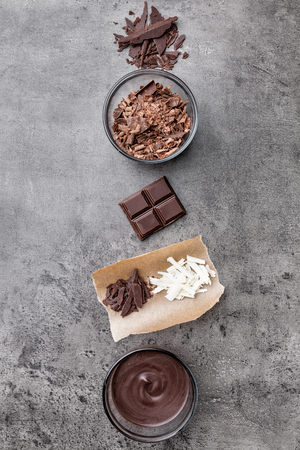 Variety of delicious and tasty chocolate backgroundの写真素材