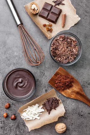 Variety of delicious and tasty chocolate backgroundの写真素材