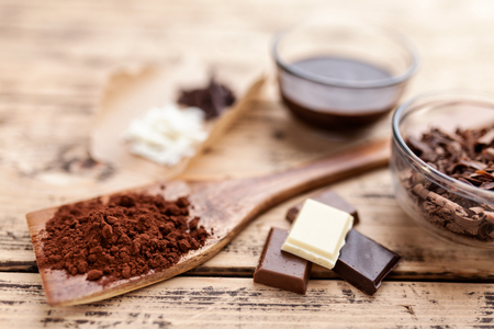 Variety of delicious and tasty chocolate backgroundの写真素材
