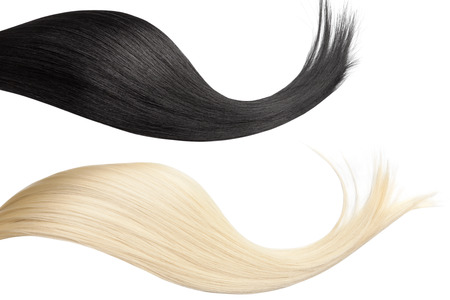 Closeup on luxurious straight glossy hairの写真素材