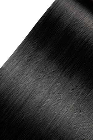 Closeup on luxurious straight glossy black hairの写真素材