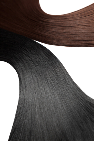 Closeup on luxurious straight glossy hairの写真素材